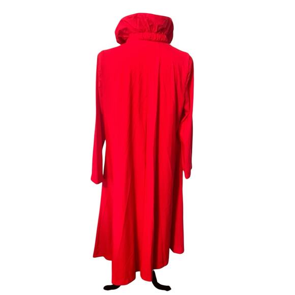 IC By Connie K Jacket Coat •L• Long Sleeve Zip Ruffle Collar Front Zip Red USA - Picture 3 of 12